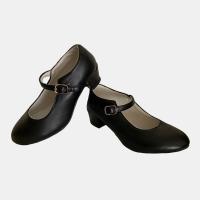 Zapatos de flamenco niña y adulto, tacones flamencos de iniciación con hebilla color negro Le Côté Chic - details 2