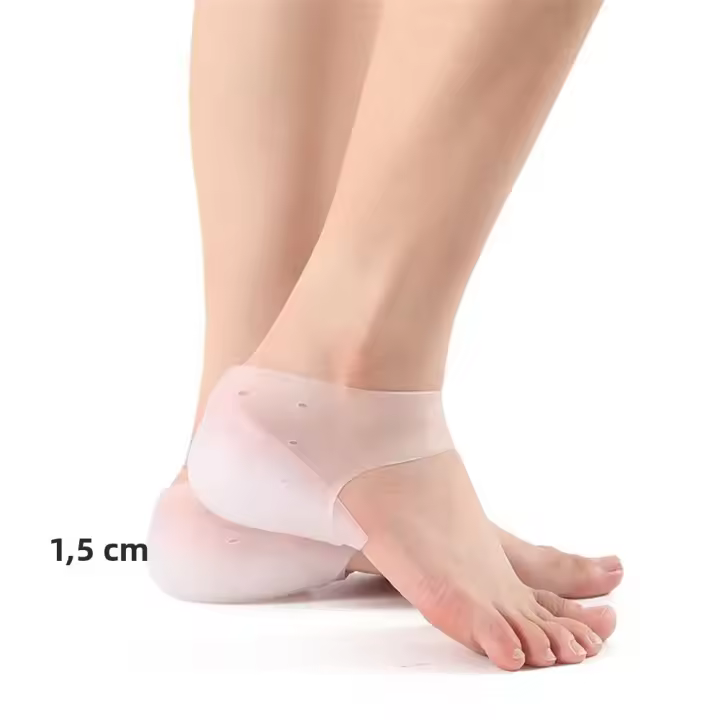 Calcetines De Silicona Invisible Para Aumentar La Altura Almohadillas De Apoyo De Arco Y Talón Para Massaje Del Pie Gel Unisex - 1