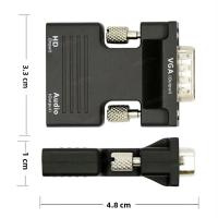 Adaptador HDMI-Compatible a VGA Para Hombre a Mujer Cable De Audio HD 1080P Convertidor Para PC Laptop TV Box Computadora Proyector - details 3