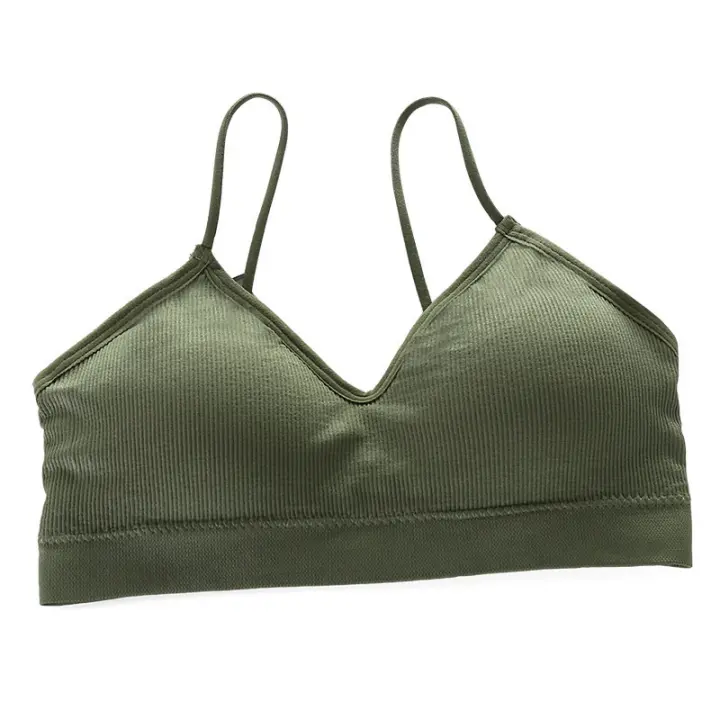 Sujetador Deportivo Para Mujer Secado Rápido Elasticidad Con Almohadillas Para Gimnasio Correr Yoga Fitness Transpirable Tops De Color Sólido - 1