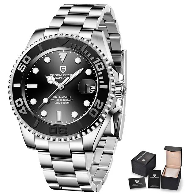 Reloj Mecánico Para Hombre PAGANI DESIGN PD-1651 V3 40MM Acero Inoxidable Cristal De Zafiro Resistente Al Agua 10Bar Con Seguro Plegable - 1