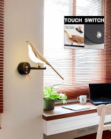 Lámpara De Pared LED Toque Magpie Bird Rotación 360° Para Sofá Cama Interior Iluminación De Interiores Metal Dorado Plata - details 2