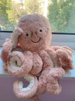 Muñeco De Peluche De 49cm De Jelly Cat Octopus Para Niñas Muñeco De Sueño Decoración Para El Hogar Juguete Interactivo Para Gatos Suministros De Mascotas Color Rosa - details 2