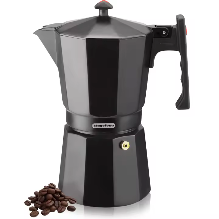 Magefesa Colombia Noir - Cafetera Italiana, Aluminio Extra Grueso, Todo Tipo de Cocinas, NO APTA PARA LAVAVAJILLAS E INDUCCIÓN - 1