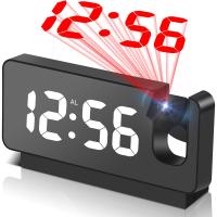 Reloj De Alarma Creativo Con Proyección En Pared 180° Rotativo Pantalla LED Silenciosa De Colores Regalo Para Dormitorio - details 0