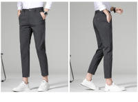 Pantalones Largos De Negocios Para Hombre Con Rayas Y Cuadros De Alta Calidad Pantalones Casuales De Color Sólido De Pierna Larga Para Oficina Marcas De Ropa - details 8