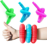 Juego De 3/24 Tubos Telescopios Flexibles De Plástico Colorido Para Niños Y Adultos Juguetes De Descomposición Para Aliviar El Estrés - details 11