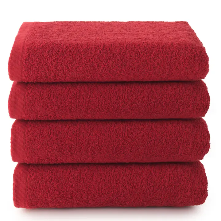 QUALITY TOWELS. Pack TOALLAS color GRANATE. Fabricadas en algodón cardado de 420 grs/m2. Packs de diferentes tamaños. Muy suaves y absorbentes. - 1