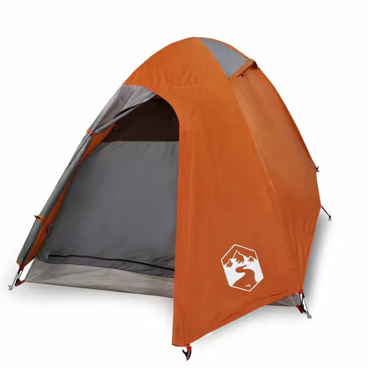vidaXL Tienda de campaña iglú para 2 personas impermeable gris naranja - 1