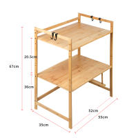 Aqrau Estante para horno microondas, estante de cocina de bambú, estante para microondas de cocina 52x30x35cm - details 1