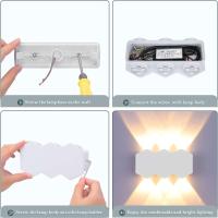 Luz de pared interior LED de 6W, lámpara de pared rectangular moderna hasta el punto, 3000K luz blanca cálida iluminación de pared de aluminio, para sala de estar dormitorio escalera pasillo blanco [clase de energía A ++] - details 2