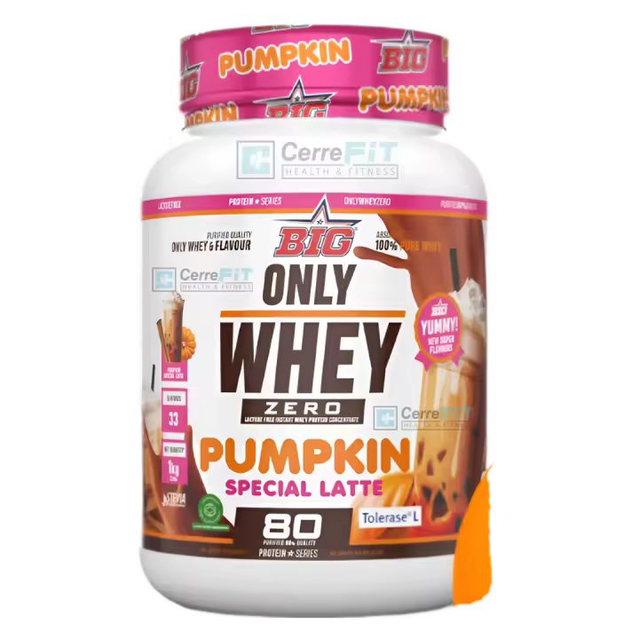 Only Whey (1KG)  Pumpkin Special Latte - Big  + mezclador aleatorio Sin azúcares añadidos  Delicioso sabor  Baja en grasas  Apta para intolerantes a la lactosa - 1