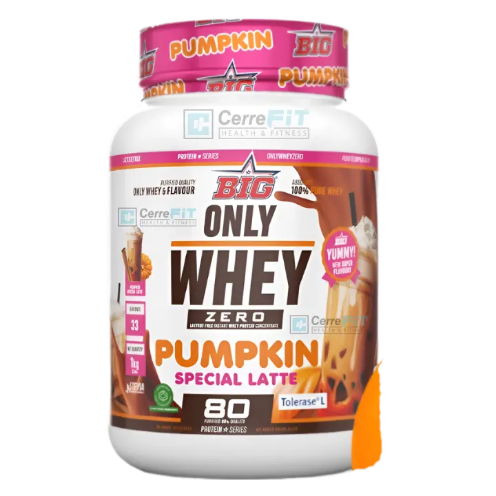 Only Whey (1KG)  Pumpkin Special Latte - Big  + mezclador aleatorio Sin azúcares añadidos  Delicioso sabor  Baja en grasas  Apta para intolerantes a la lactosa - 1