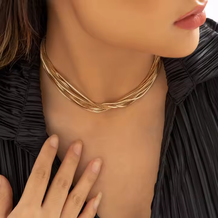 Collar de Cadena multicapa, collar Apilado, temperamento, Nicho, moda, collar de personalidad única - 1