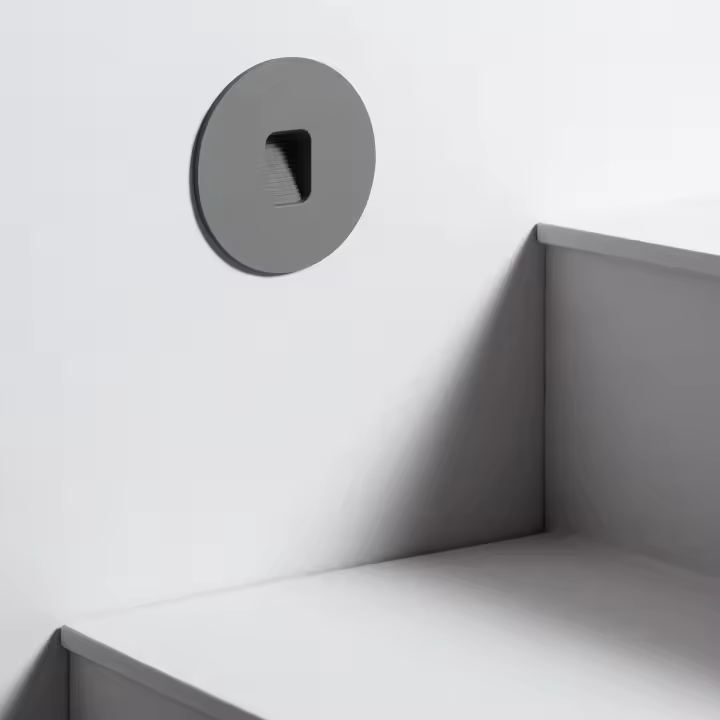 Ledkia Baliza Exterior LED 2W Empotrable Pared Circular Gris Grasset 4000K Blanco Neutro - 1