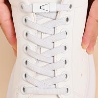 Par De Cordones Sin Atar 8mm Cierre Presión Cordones Elásticos Para Zapatos Niños Y Adultos Anchos Planos Para Zapatillas - details 5