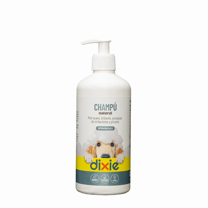 DIXIE Champú Natural Hipoalergénico Perros y Gatos con Piel Sensible 500ml - Protege de Irritaciones y Picores - Pelaje Suave, Brillante e Hidratado - 1