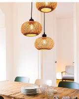 Lámpara Colgante De Bambú Chandelier De Paja Hecho a Mano Fijación En Techo Para Iluminación Interior De Comedor Y Restaurantes - details 4