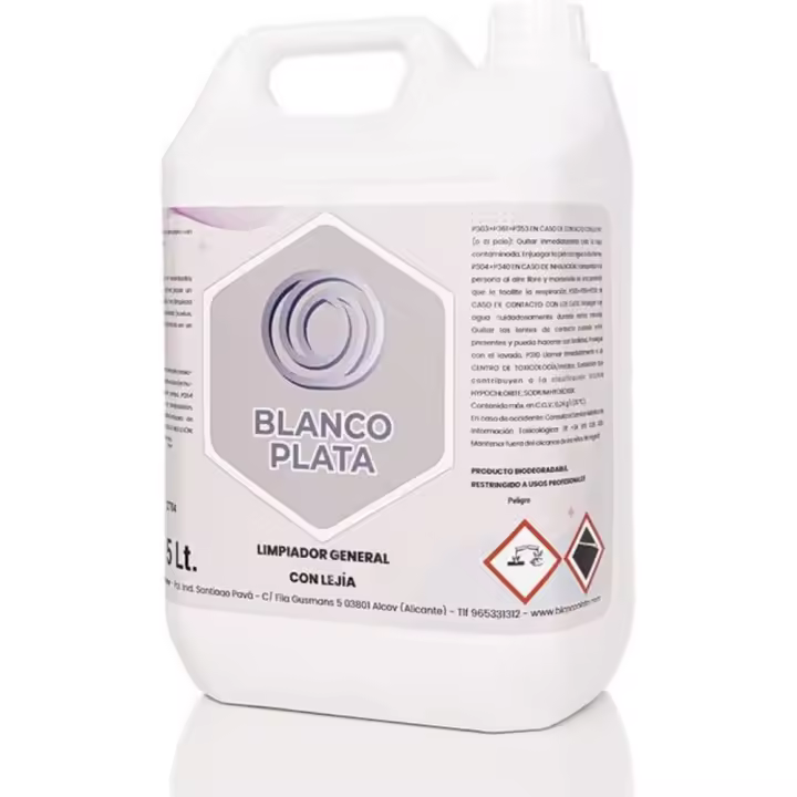 Limpiador General con Lejía Blancoplata 5 litros - Elimina suciedad y grasa, combate malos olores y alérgenos - 1