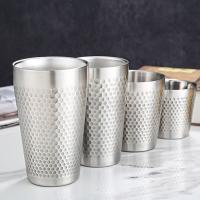 Taza De Cerveza De Acero Inoxidable Con Textura Hamaca Doble Capa Para Bebidas Frías Y Agua Anti-caída Estilo Industrial - details 3