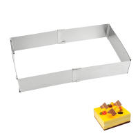 Molde De Pastel Cuadrado Ajustable De Espuma Para Decoración De Pasteles Horno De Acero Inoxidable Herramienta De Repostería Eco-amigable - details 1