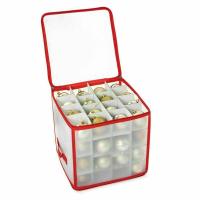 Caja De Almacenamiento Para Esferas De Navidad 64 Compartimentos Organizador De Decoraciones De Árbol De Navidad Divisores De Juguetes Material De Seda PP - details 0