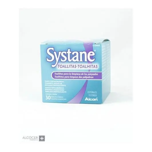 SYSTANE TOALLITAS HUMEDAS 30 UNIDADES - Limpia y Desmaquilla Párpados - Elimina Depósitos Irritantes - Envase Individual - 1