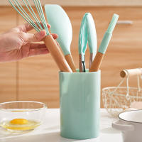 Set De Utensilios De Cocina Ecológicos De Silicona 12PCS Con Manos De Madera Antiadherentes Para Revolver Huevos Y Otras Tareas De Cocina - details 7