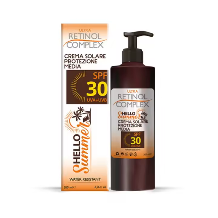 Bronceado Saludable Hello Summer Ultra Retinol Complex Crema Solar SPF 30 Protección Media Resistente al Agua - 1