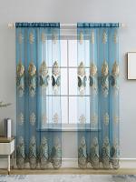 Cortina De Tela Elegante Y Moderna Para Dormitorio Y Sala De Estar Con Bordado Lujo Europeo 1PC Instalación En Techo Translúcida Con Diseño De Pantalla - details 4