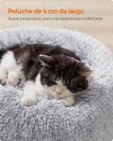 Cama de Perros y Gatos en Felpa Suave, Sofá para Mascotas con Cojín Extraíble y Lavable, Color Gris Ombré - details 2