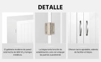 Armario de Baño Pared 59,5x31x59,5cm Mueble Baño Suspendido con Dos Puertas Armario Colgante para Cocina Cuarto de Baño,Lavadero,Ajustable Bandeje y Antivuelco - details 2