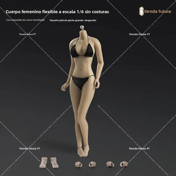 Figura De Acción Flexible AB001 1/6 Para Mujer Con Cuerpo Sin Aros Detachable Y Detalles Fisiológicos Pezuñas Y Esqueleto De Acero 12'' Con Gran Seno - 1