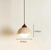 Meimon Lámpara colgante de piedra y madera con bombilla LED incluida. Luz fría, neutra o cálida. Ideal para comedor, cocina o salón. Diseño natural y elegante.  Lámpara de comedor o lámpara de araña - details 14