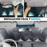 2 Parasol Coche Delantero 140x70 - Parasol Luna de Coche con Ventosas Parasol Coche Delantero Plegable Universal – Parasol de Playa Máxima Proteccion - Protector Solar Rayos UV Parabrisas Furgoneta - details 4