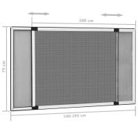 vidaXL Mosquitera extensible para ventanas blanco (100-193)x75 cm - details 7