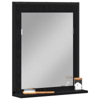 Espejo de baño vidaXL Negro Roble 50x12x60 cm Madera elaborada - details 2