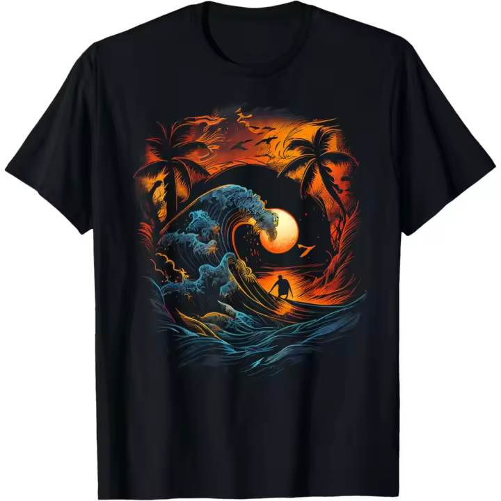 Camiseta de Manga Corta, 100% Algodón, Ropa Unisex para Hombres y Mujeres en 5 Tallas, Camiseta Negra, Cuello redondo con estampado. - 1