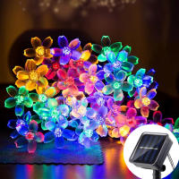 Cadenas De Luces Solares De 5M Con 20LED Para Exterior Impermeables 8 Modos Operadas Por Batería Flor De Cerezo Decoración De Jardín Y Fiesta Navideña - details 8