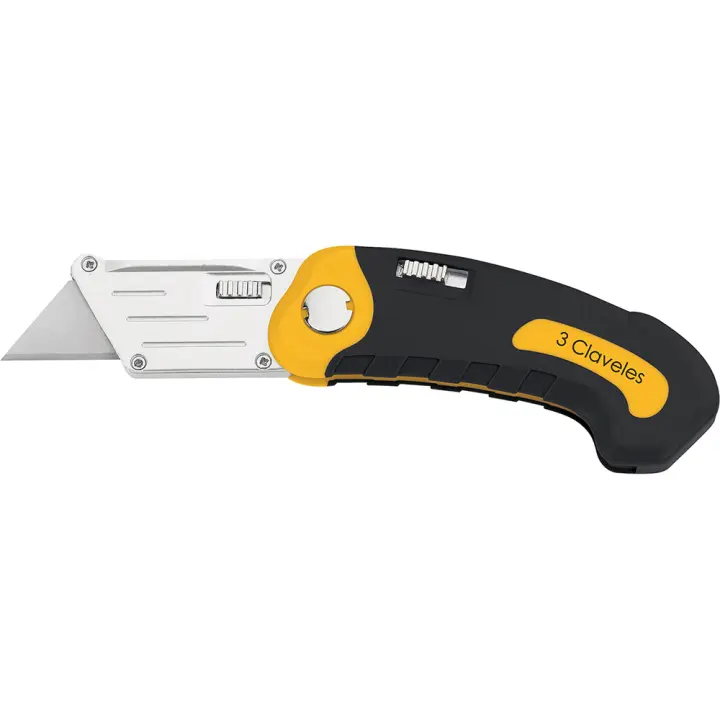3 Claveles Cúter Navaja Plegable Metal Mango ABS Bloqueo Automático - 1