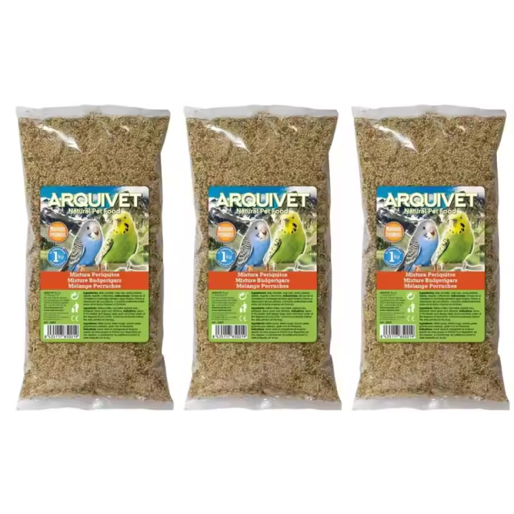 Alimento para Pajaro Mixtura periquito - 1 kg  (pack de 3 unidades) Arquivet - 1