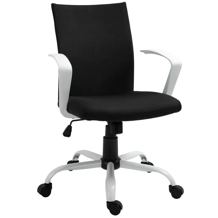 Vinsetto silla de oficina silla de escritorio con función basculante reposacabezas silla de oficina en casa altura regulable ergonómica ruedas giratorias de 360° espuma nylon 61 x 61 x 89-99 cm - 1