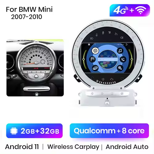 Junsun-Radio Multimedia con GPS para coche, reproductor con Android, Carplay, inalámbrico, 2DIN, para BMW Mini Cooper R56 R60 2007-2010 - 1