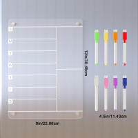 Tablero De Menú Magnético De Acrílico Para Nevera Con 8 Marcadores Calendario Semanal De Borrado Con Dibujo Para Cocina - details 4