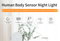Lámparas Nocturnas LED Recargables Con Sensor De Movimiento 4pcs Decoración De Pared Para Dormitorio Cocina Armario Luz Noturna Para Niños - details 0