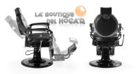 Sillón Clásico de Barbero hidráulico estilo Vintage Modelo LBH Mige Silver Negro - details 1