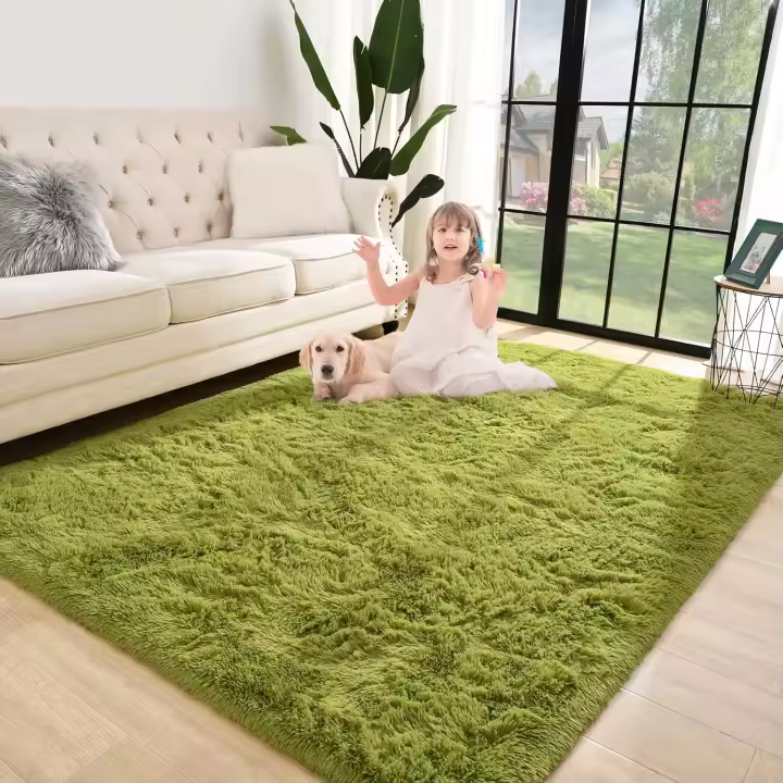 Alfombra de felpa ultra suave en el dormitorio, alfombra mullida en la sala de estar, alfombra de felpa difusa para interiores en la decoración del hogar - 1