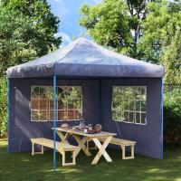 vidaXL 2x Pared Lateral Carpa Fiesta Ventana PE Cenadores Exterior Color Antracita,  Azul,  Verde y mas - details 1