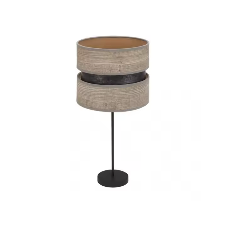 Fabrilamp - Sobremesa Alto Colet 1xe27 Negro/madera Gris 61x30x30 Cm - 1