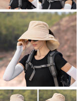 Gorro De Verano Para Mujer Protección UV Sombrilla De Sol Con Visera Ancha Para Pesca Senderismo Y Uso Exterior Capa De Poni - details 13